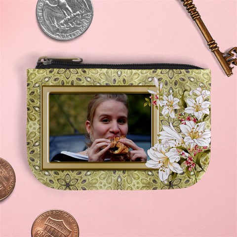 Floral Change Mini Coin Purse By Deborah Front