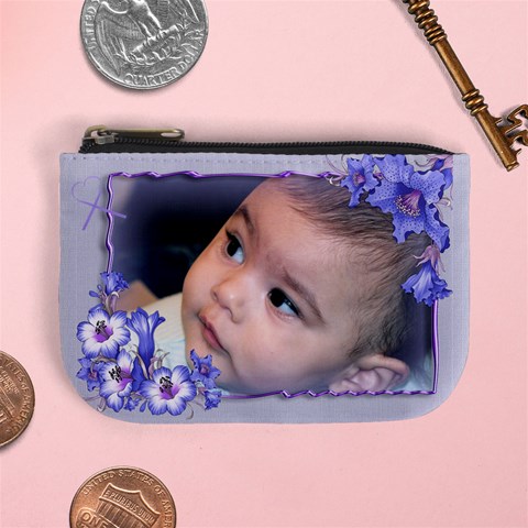 Flower Of My Heart Mini Coin Purse By Deborah Front