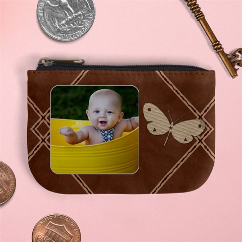 Beautiful Brown Mini Coin Purse By Lil Front