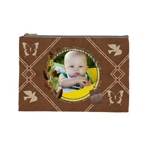 Beautiful Brown Large Cosmetic Bag By Lil Front