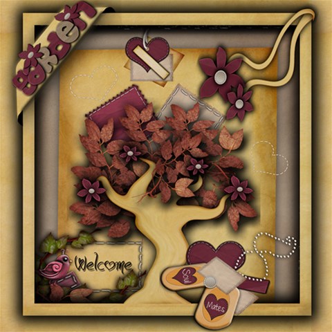 Autumns Kisses By Amarie 12 x12  Scrapbook Page - 1