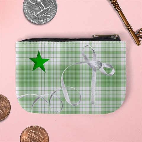 Mini Coin Purse Green Stars By Laurrie Back