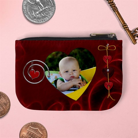 Lotsa Red Hears Mini Coin Purse By Lil Back