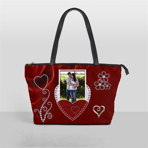 Red Hot Classic Shoulder Handbag By Lil Front