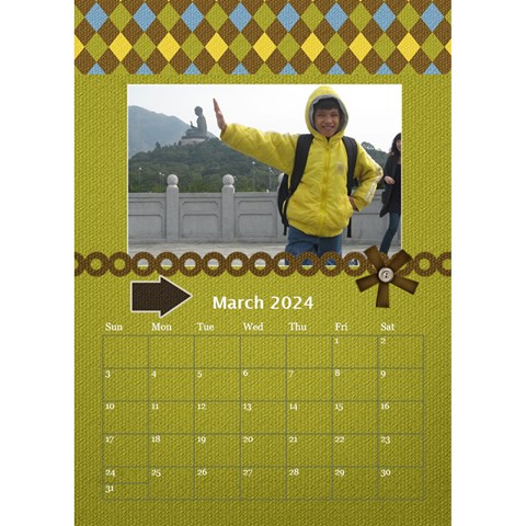 Desktop Calendar 6  X 8 5  : For The Boys By Jennyl Mar 2024