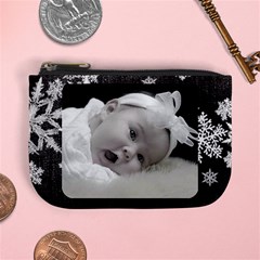 mini coin purse black snowflakes