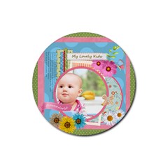 flower gift - Rubber Coaster (Round)