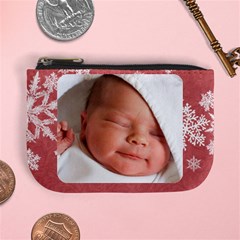 mini coin purse red snowflakes