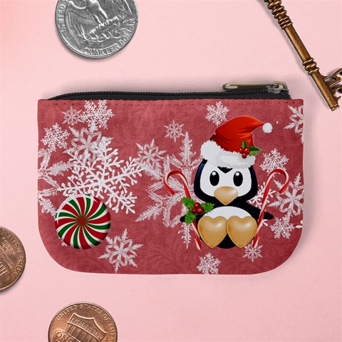 Mini Coin Purse Red Snowflakes By Laurrie Back