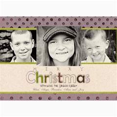 Purple/Pink Christmas Card - 5  x 7  Photo Cards