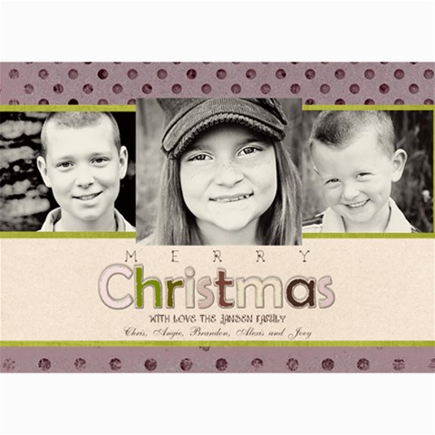 Purple/pink Christmas Card By Lana Laflen 7 x5  Photo Card - 2