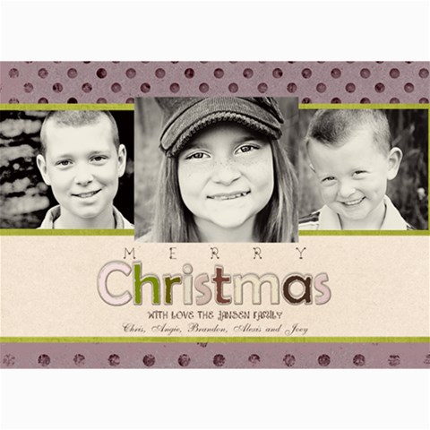 Purple/pink Christmas Card By Lana Laflen 7 x5  Photo Card - 4