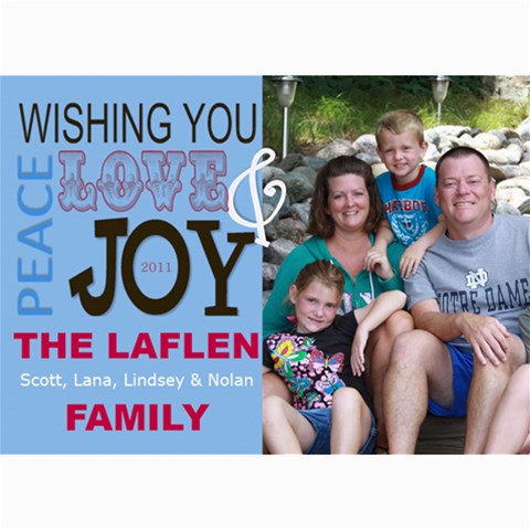 Holiday Card Blue By Lana Laflen 7 x5  Photo Card - 4