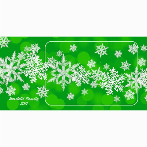 8x4 Photo Greeting Card Green Snowflakes By Laurrie 8 x4  Photo Card - 9