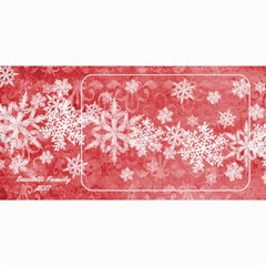 8x4 Photo Greeting Card Red Snowflakes