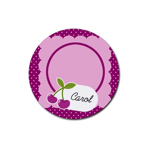 Cherry Round Coaster 01 By Carol Front