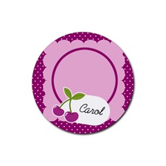 Cherry Round coaster 01 - Rubber Coaster (Round)