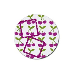 Cherry Round coaster 02 - Rubber Coaster (Round)