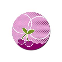 Cherry Round coaster 04 - Rubber Coaster (Round)