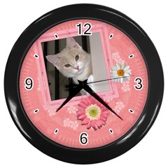 Pretty Pink Floral Clock