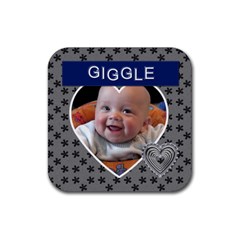 Giggle Square Coaster - Rubber Coaster (Square)