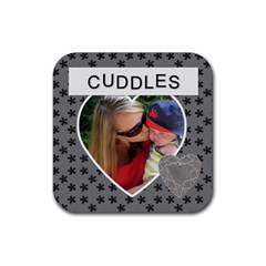 Cuddles Square Coaster - Rubber Coaster (Square)