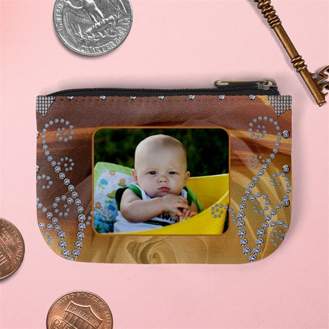 Pretty Golden Mini Coin Purse By Lil Back