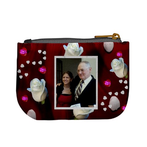 Hearts And White Roses Change Purse By Kim Blair Back