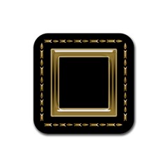 Black and Gold Coaster - Rubber Coaster (Square)