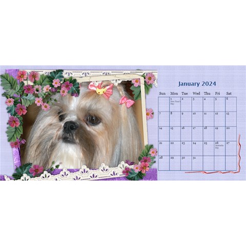 Little Flowers Desktop Calendar By Deborah Jan 2024