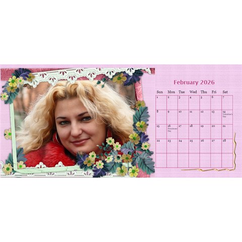Little Flowers Desktop Calendar By Deborah Feb 2026