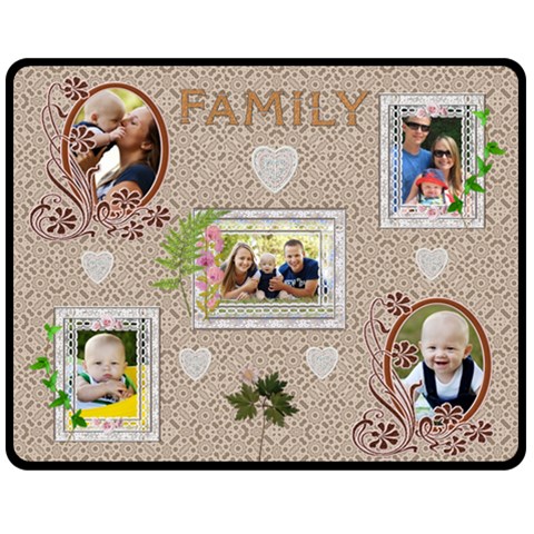 Family Lace Medium Fleece Blanket By Lil 60 x50  Blanket Front