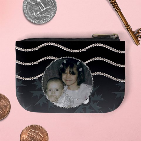 Strands Of Pearls Mini Coin Purse By Kim Blair Back