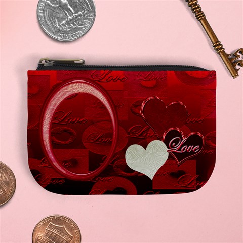 I Heart You Red Coin Purse By Ellan Front