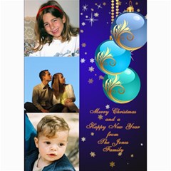 Blue Bauble Photo card 5x7 - 5  x 7  Photo Cards