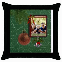 Christmas Bells Throw Pillow Case - Throw Pillow Case (Black)