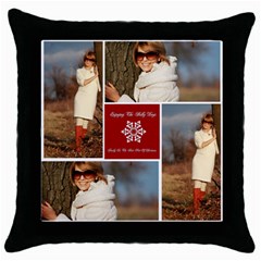 christmas - Throw Pillow Case (Black)