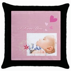 i love you - Throw Pillow Case (Black)