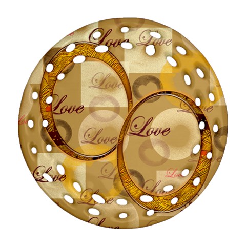 Love Gold Double Sided Filigree Ornament By Ellan Front