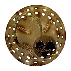 Love gold double sided Filigree ornament - Round Filigree Ornament (Two Sides)