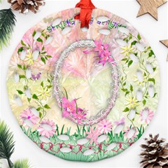 Spring has Sprung easter floral double sided Filigree ornament - Round Filigree Ornament (Two Sides)