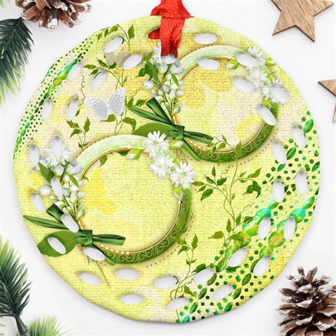 Spring Yellow Floral Double Sided Filigree Ornament By Ellan Back