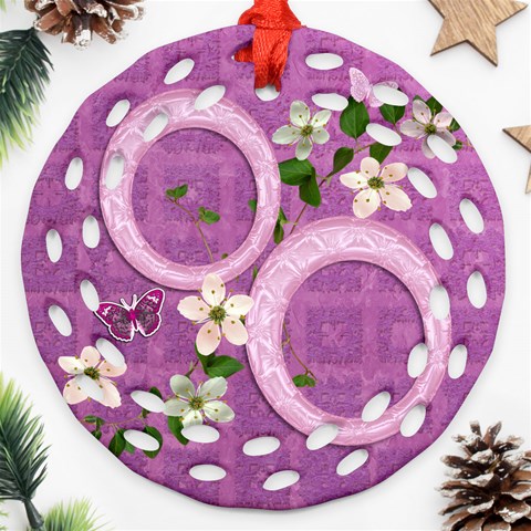 Spring Purple Floral Double Sided Filigree Ornament By Ellan Front
