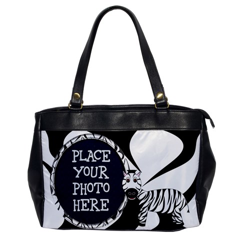 Black And White Zebra Oversize Office Handbag By Chere s Creations Front