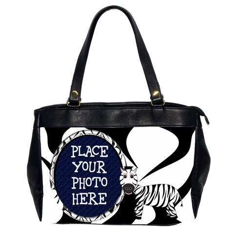 Black And White Zebra Oversize Office Handbag 2 Sided By Chere s Creations Front