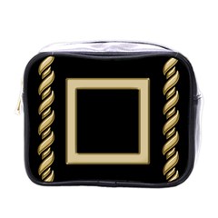 Black and gold Mini toiletries Bag - Mini Toiletries Bag (One Side)