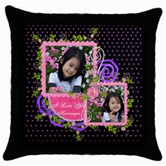 throw pillow 9 - Throw Pillow Case (Black)