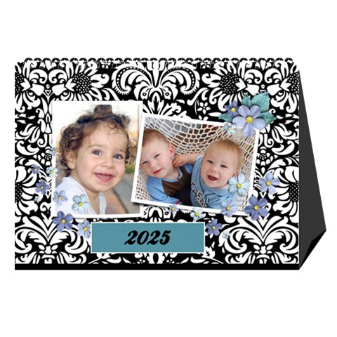 Black & White With Flowers, Desktop Calendar 8 5x6 By Mikki Cover