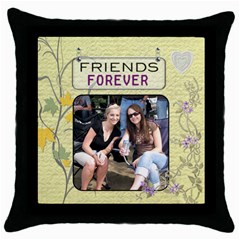 Friends Forever Throw Pillow Case - Throw Pillow Case (Black)
