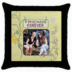 Friends Forever Throw Pillow Case - Throw Pillow Case (Black)